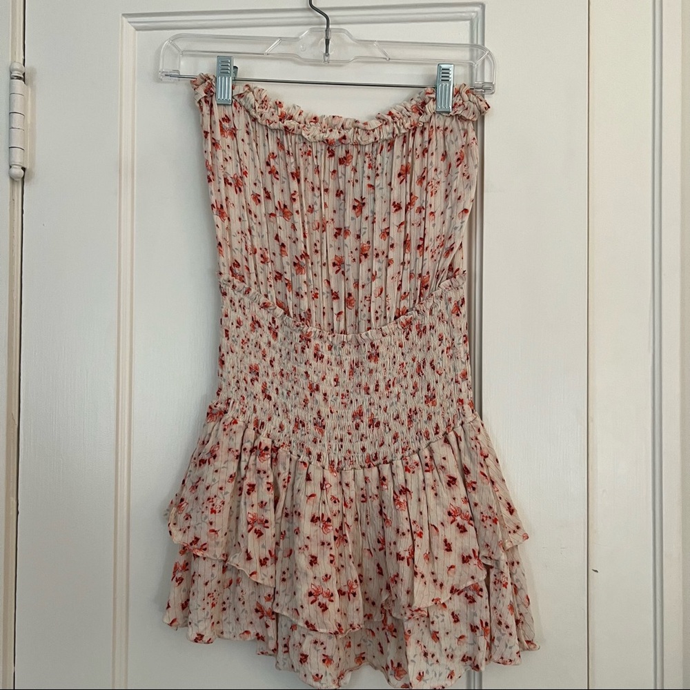 Planet Blue Strapless Floral Romper